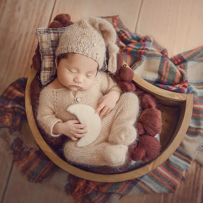 Vintage Wooden Posing Props (Moon & Stars) - Newborn Photography Props - Image 4